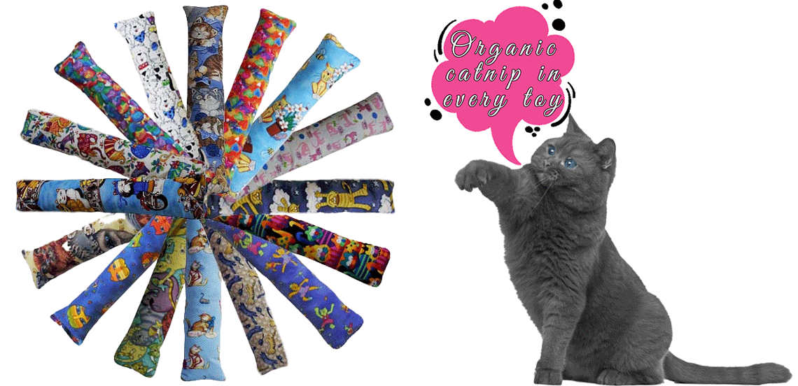Handmade kitty kickers and cat beds toys The Pampered Kitty